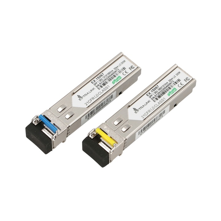 Комплект SFP модули Extralink, 1.25G, WDM, 2 броя, Сребрист
