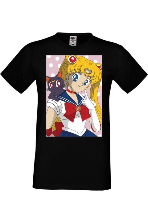 Férfi pól Manga Anime Japan Animation Sailor Moon Sailor Moon 02v, Fekete