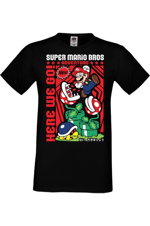 Férfi pól Manga Anime Japan Animation Super Mario bros nintendo game switch Super Mario Bros, Fekete