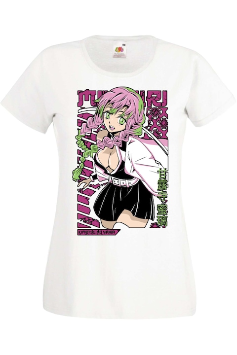Дамска Тениска Manga Anime Tralala Anime Manga Японска анимация Demon Slayer Kimetsu no Yaiba Tanjiro Nezuko Akaza Inosuke Mitsuri Rengoku Demon Slayer Kanroji Mitsuri Japan Animation, Бял