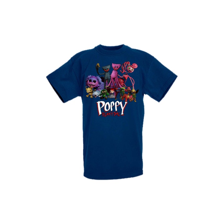 Gyermek polo Poppy Play Time Tralala Poppy Playtime Huggy Wuggy Kissy Missy Mommy Long Legs Poppy Play Time 01, Tengerészkék
