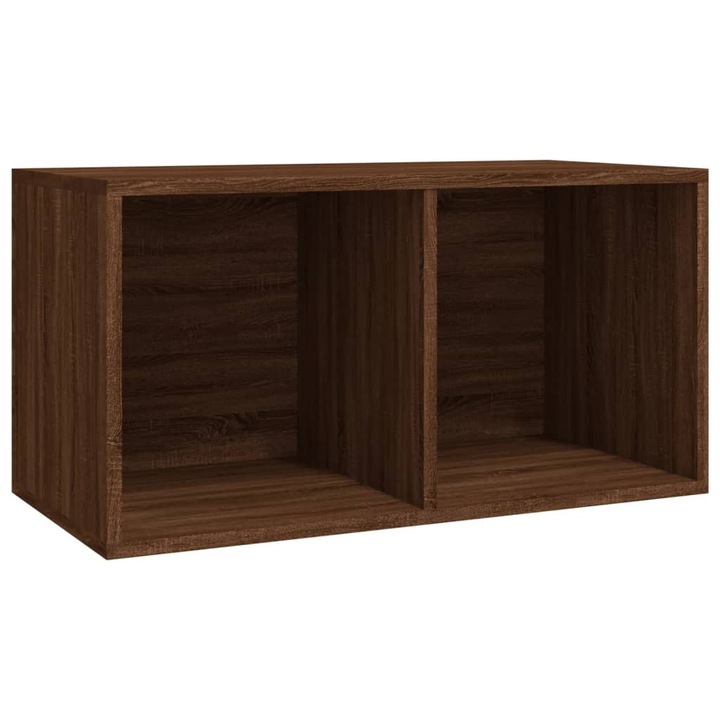 Кутия за винилови плочи vidaXL, Кафяв дъб, 71x34x36 см, Инженерно дърво