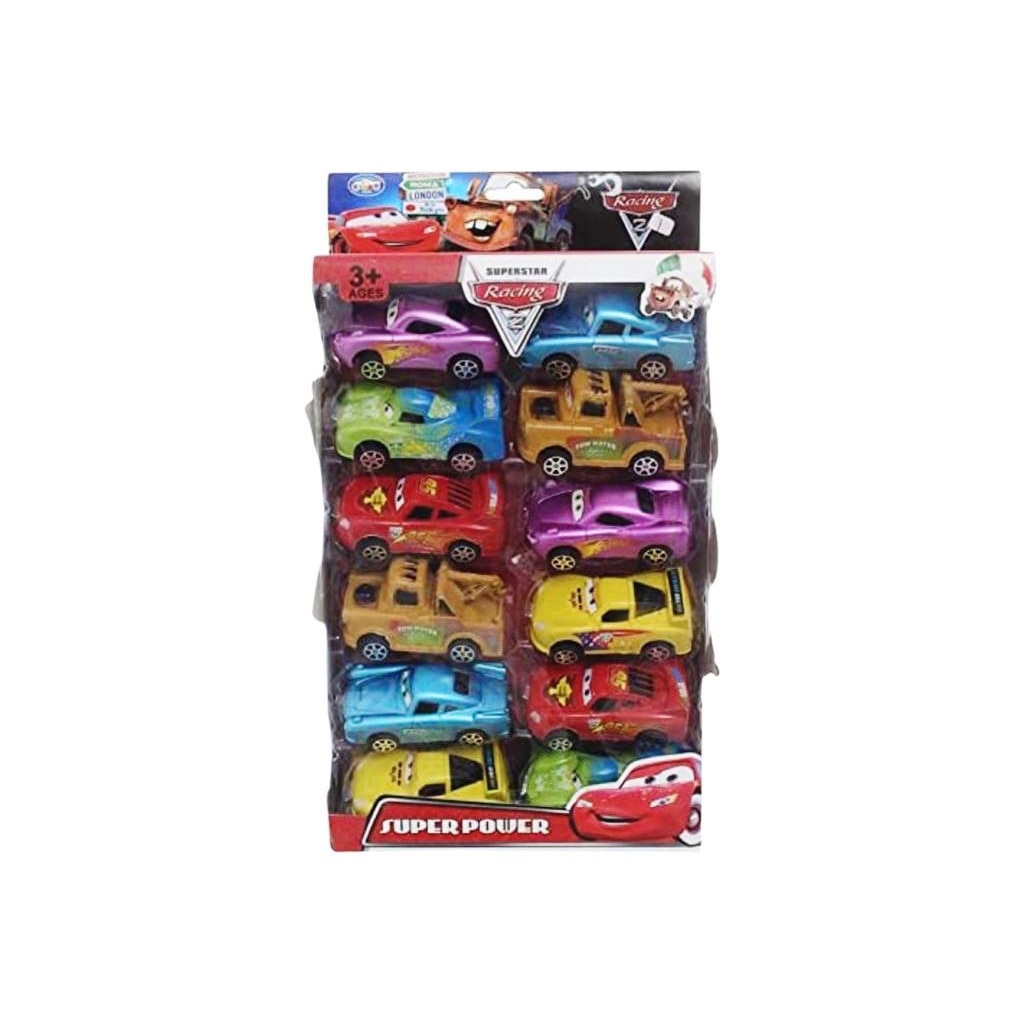 Car Cu Set De 12 Masini Racing Cars cu Fulger McQueen, Multicolore - eMAG.ro
