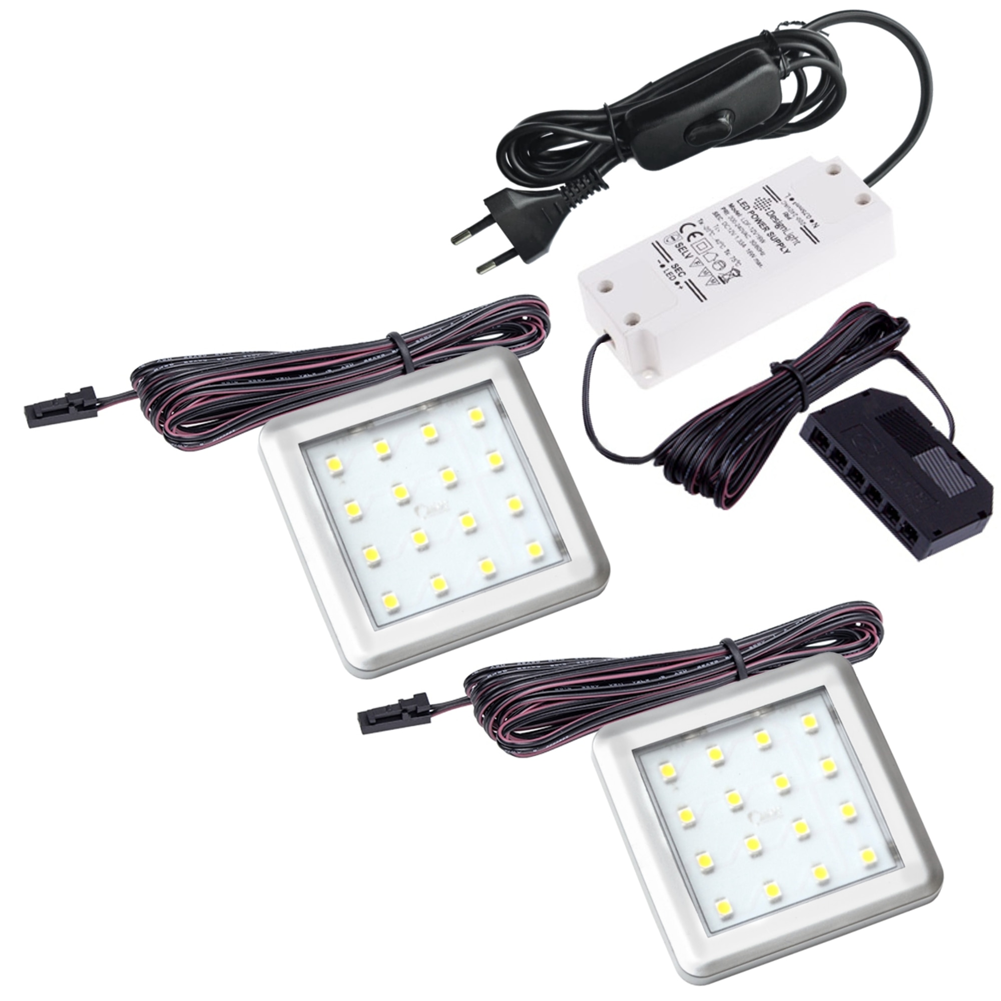 Spot LED, Világítás Bútorokhoz, SQUARE 2, Alumínium, 1.5W, 12V DC ...