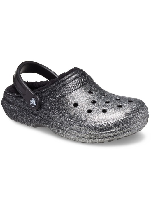 Crocs Classic Glitter Lined női bélelt klumpa 205842-067 fekete-ezüst mix Méret 36-37