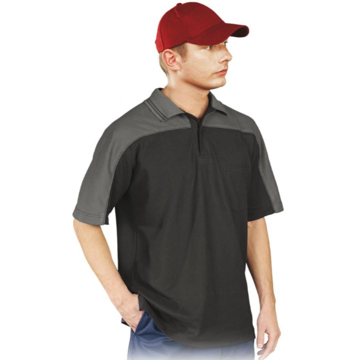 Работна поло тениска Consorte S, черно/сиво