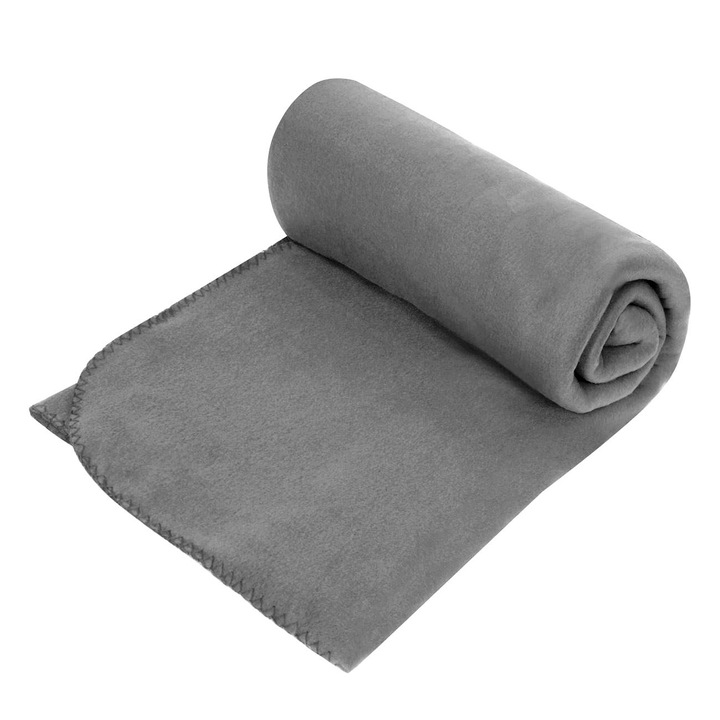 Семпло одеяло от полар, сиво, 150x220 см