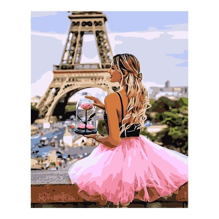 Kit de vopsea cu numere Foska Paris, 40 x 50 cm