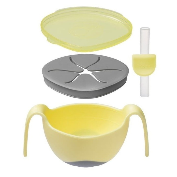 Комплект за хранене, Жълт/Сив, 4 бр