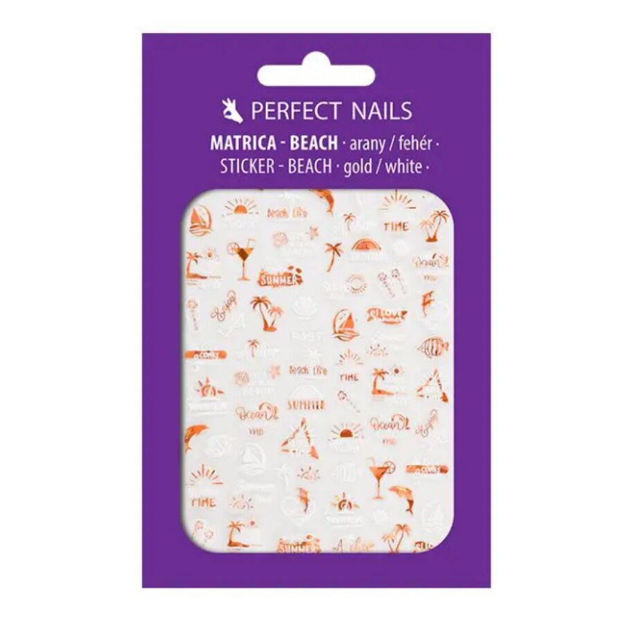 Set Autocolante unghii, Perfect Nails, Auriu eMAG.ro