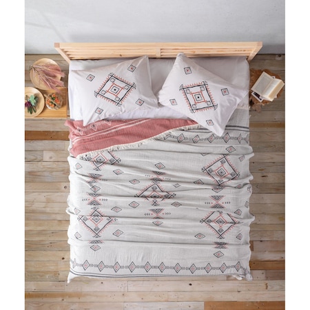 Set 4 piese lenjerie Pat Dublu Bumbac Traditional 220 x 240cm