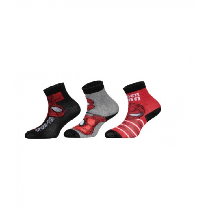 Комплект от 3 чифта детски чорапи Марвел, Спайдърмен, Многоцветен, 31-34 EU