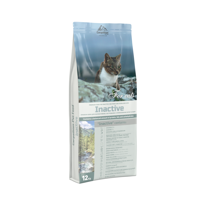 Hrana Carpathian Cat, Sterilizat, inactive, Pui, 12kg