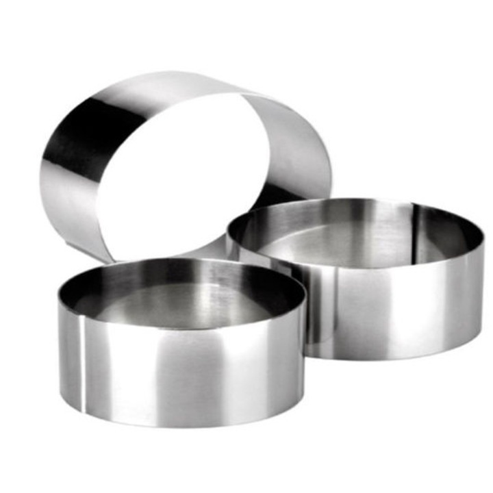 Set 3 inele patiserie Ibili-Clasica, otel inoxidabil, 7-8-10/4.5 cm, argintiu