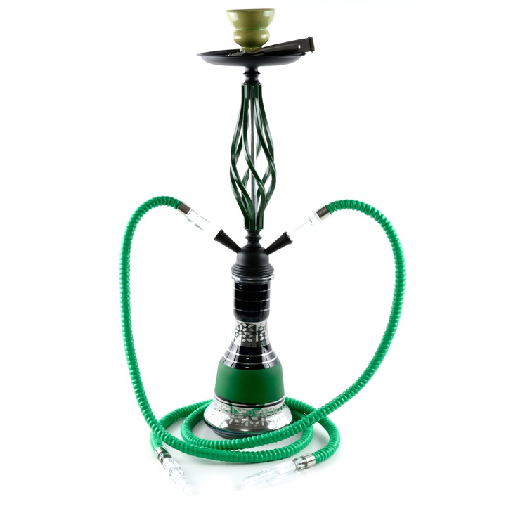 Narghilea Toro, Yoruk, 2 furtunuri, Verde, 57 cm