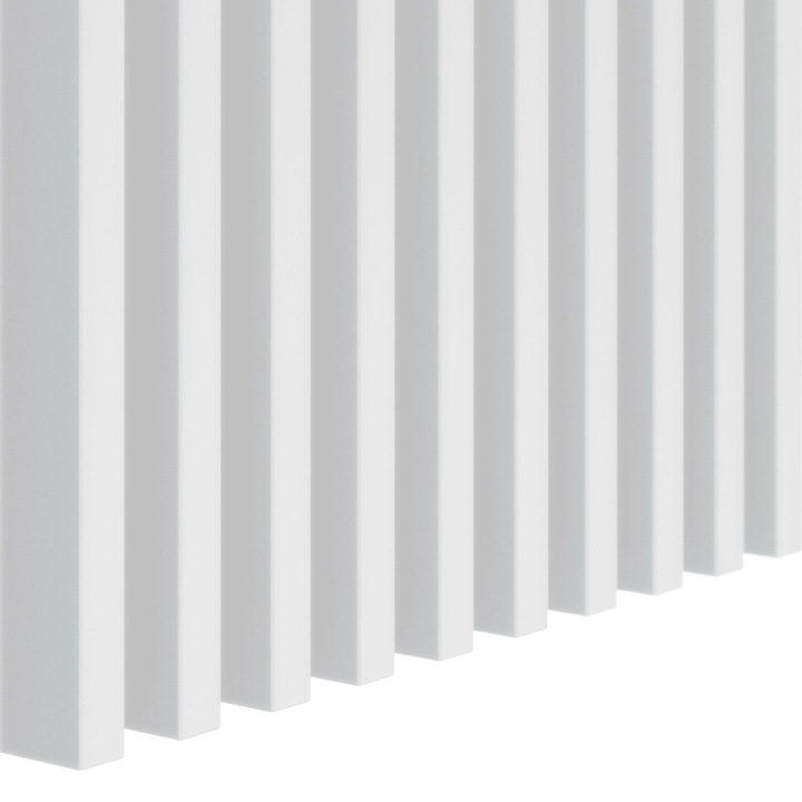 Set de 20 bucati lemn de perete MINI pentru decoratiuni interioare, Lameo, 1,6 cm, 3 cm, 275 cm, alb mat