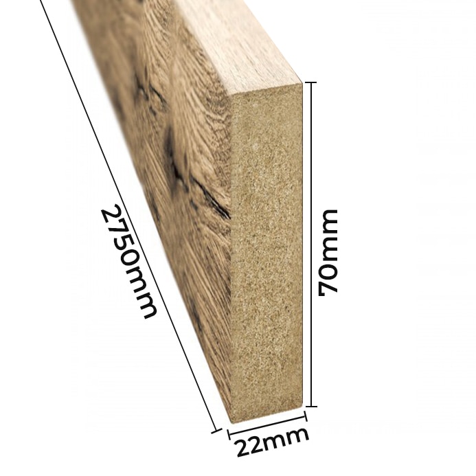 MDF 3D дървена облицовка, Lameo, дъб вотан, 22 x 70 mm, комплект от 8 ...