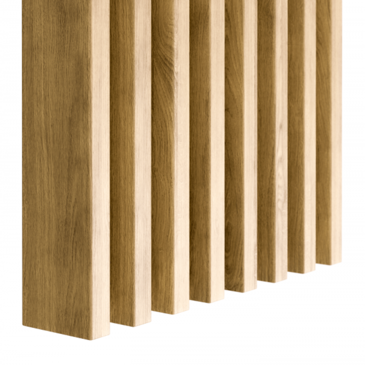 Lamele decorative traforate pentru perete sau tavan, stejar natural, 22 x 70 mm, set de 8 bucati