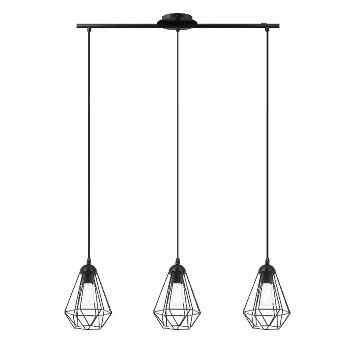 Pendul GLS, inaltime 1100mm, latime 175mm, 3 x E27, IP20, culoare negru, GoodHome Smertrio