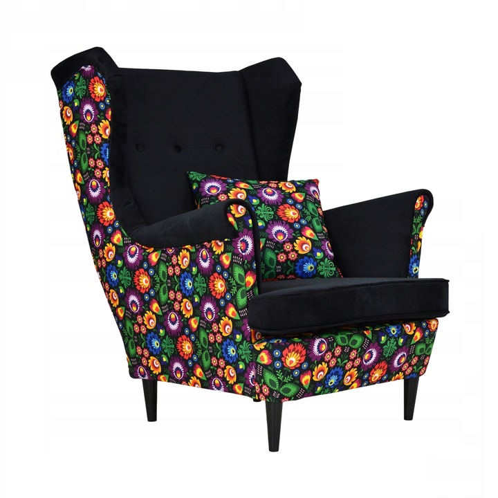 Fotoliu Fix Ari Print Duo Scandinav Puf Din Velur Extensibil Pentru Sufragerie 104x84x92 cm