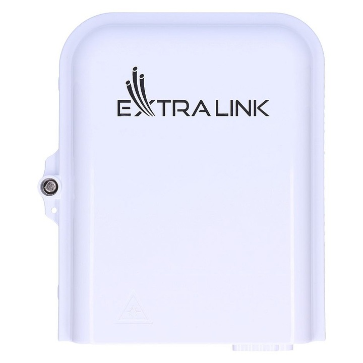 Cutie de distributie pentru fibra optica Extralink, Echipat cu 16 protectoare de sudura, Alb