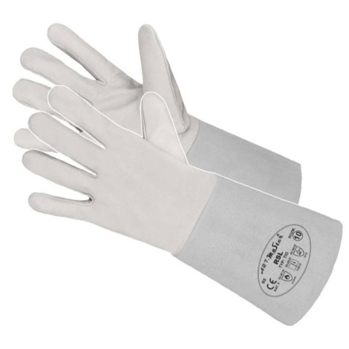 Manusi de protectie, Artmas, Piele naturala, XL, Alb