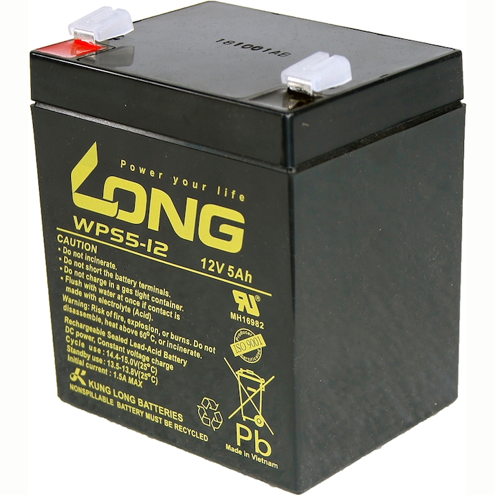Baterie WPS5-12 F1 LONG, 12V 5Ah borne F1