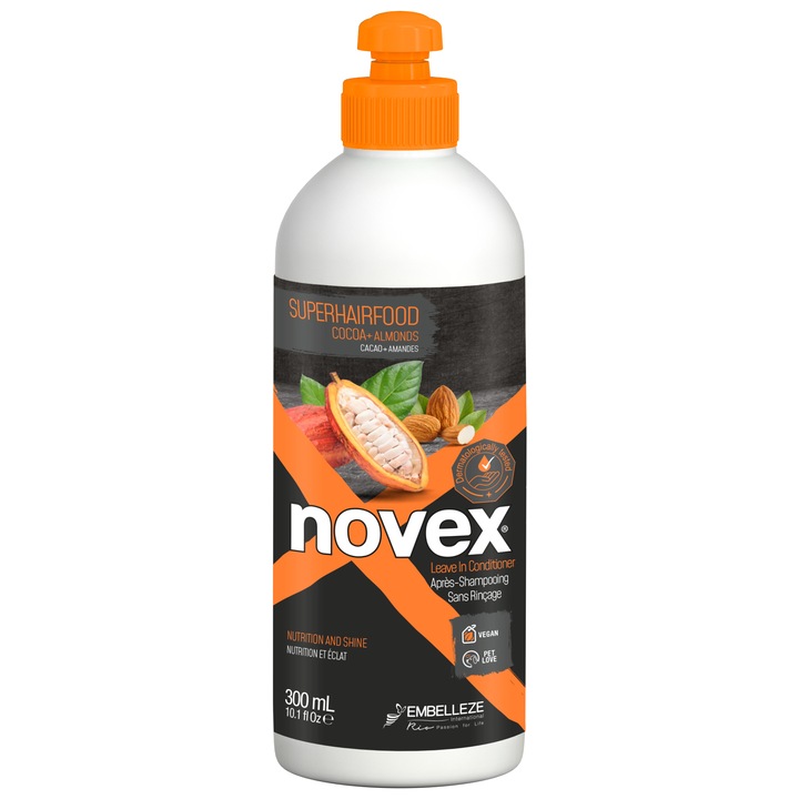 Balsam fara clatire, hidratant, cacao si migdale, Novex, 300 ml