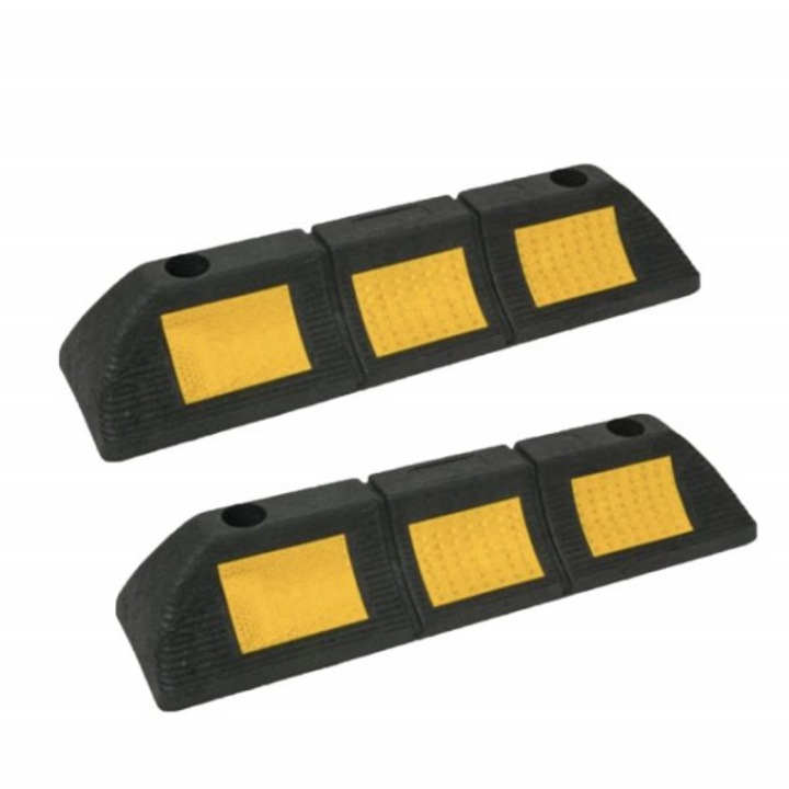 Комплект от 2 блока за колела за автомобилна безопасност с отразяваща повърхност, A&T, 48x12x8.5 cm