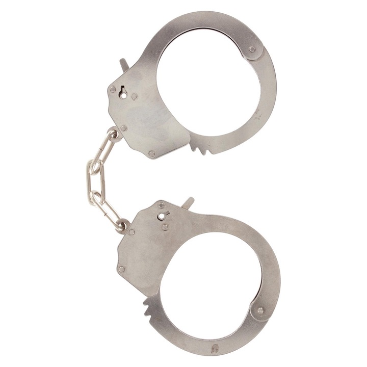 ToyJoy Metal Handcuffs - Catuse metalice durabile si rezistente, ideale pentru jocuri erotice, cu 2 chei