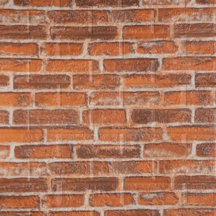 Tapet 3D Autoadeziv EDAR, design modern, rezistent la apa, usor de curatat, dimensiuni 77x70cm, model caramida in relief, maro