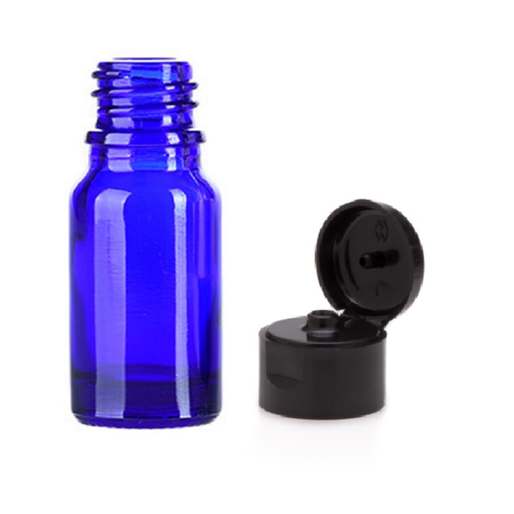 Vastag üveg kozmetikai tartály felhajtható tetővel illóolajokhoz, keverékekhez, szérumokhoz, DROPY® 100 ml, kék