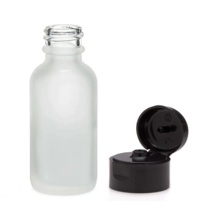 Vastag üveg kozmetikai tartály felhajtható tetővel illóolajokhoz, keverékekhez, szérumokhoz, DROPY® 30 ml, gyöngyházfehér