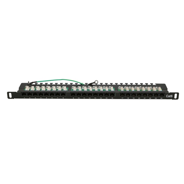 Extralink patch panel, 0,5 U, 24 port, CAT 6, Multicolor