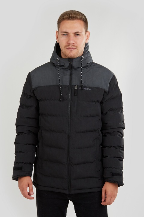 Fundango, Passat steppelt télikabát kapucnival, Fekete/Sötétszürke