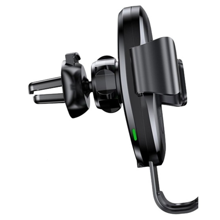 Suport auto cu incarcare wireless GIMASE, montare grila ventilatie, negru, 103x57.3x17.5mm