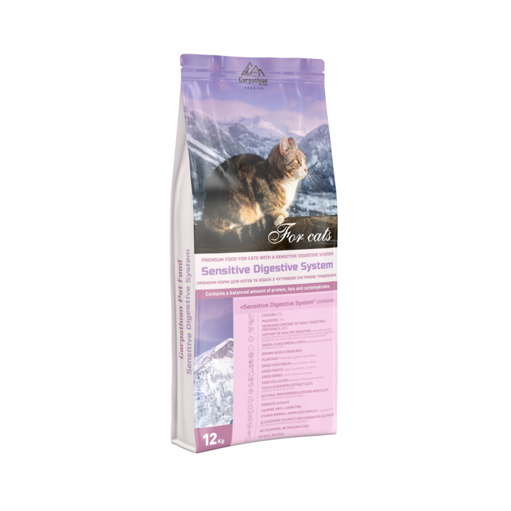 Hrana Carpathian Cat, Sensitive Digestive System, Pui, 12kg