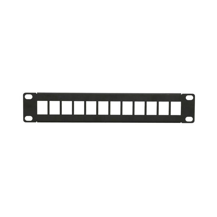 Панел Extralink, Модулен, UTP, 12 порта, Черен