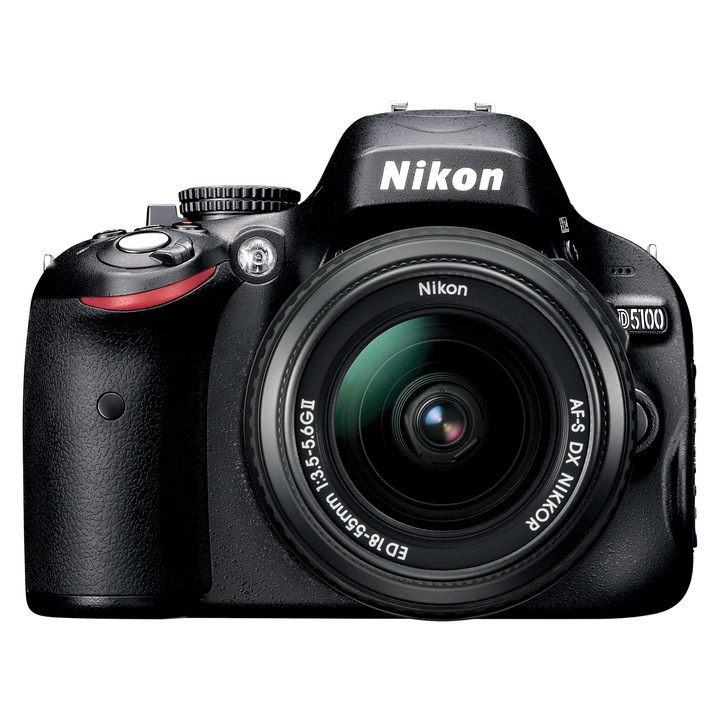 Nikon D5100, 16.2MP + Обектив 18-55 мм
