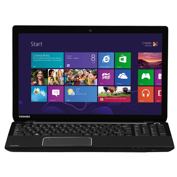 Laptop Toshiba L50-A-1D5 cu procesor Intel® Core™ i7-4700MQ 2.40GHz, Haswell, 4GB, 750GB, nVidia GeForce GT 740M 2GB, Microsoft Windows 8, Black