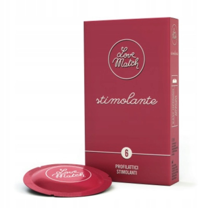 Prezervative profesionale, Love Match Stimolante, cu striatii si puncte in relief, 6 buc