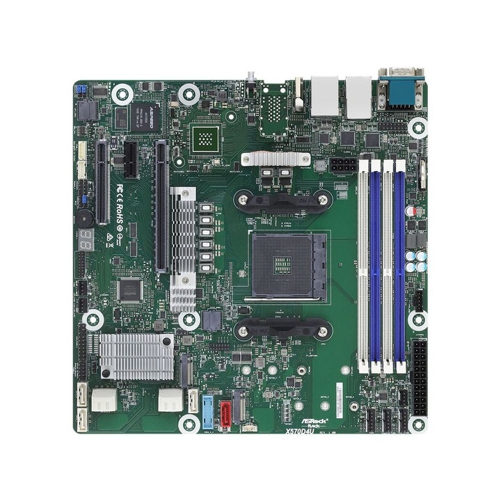 Дънна платка ASRock Rack X570D4U, micro ATX, Socket AM4, AMD X570 (X570D4U)