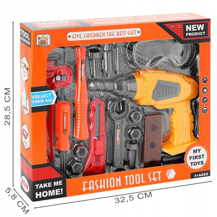 Trusa cu Scule, Fashion Tool Set, Include 19 Piese, Bormasina ce