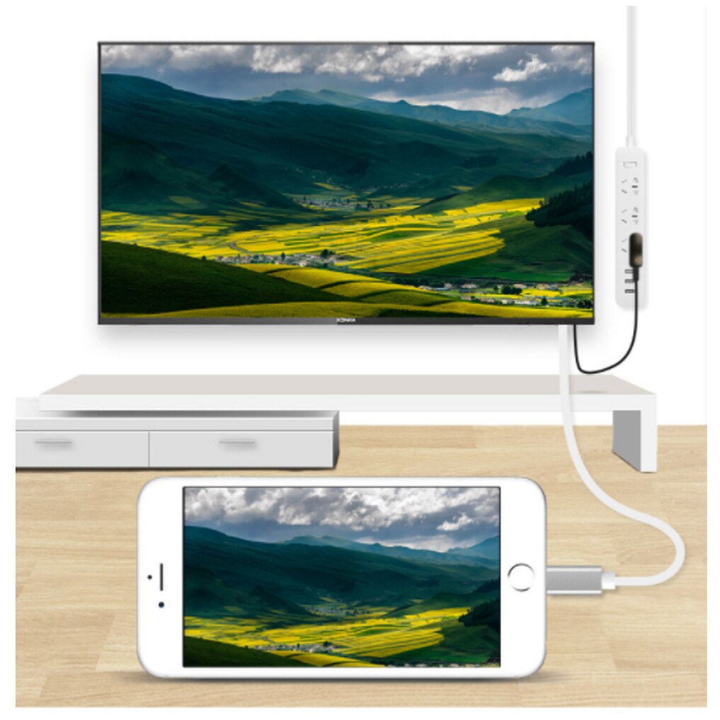 Adapter kábel Lightning HDMI Fhd USB iPhone iPad eMAG.hu