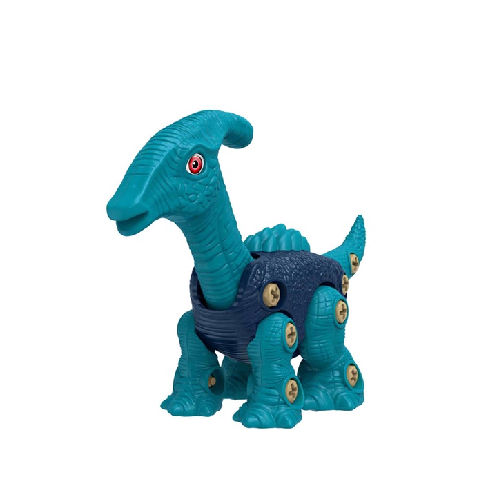 Set de Construit Jucarie STEM DIY, Dinozaur Parasaurolophus, Surubelnita Inclusa,11 Piese, 27x9x17 cm, + 3 Ani