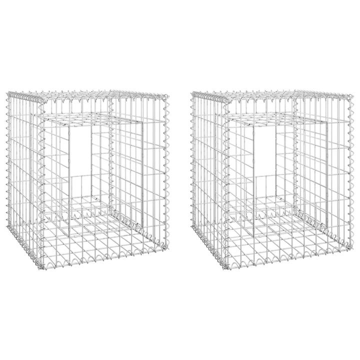 Set stalpi cos gabion vidaXL, 2 buc., 50x50x60 cm, fier 13.2 kg 151267