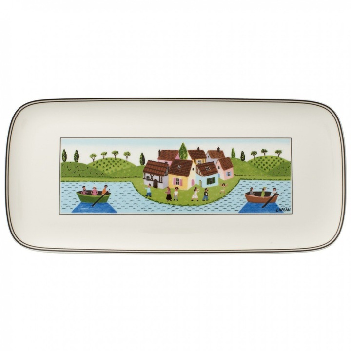 Platou dreptunghiular Design Naif Villeroy and Boch, portelan, multicolor, 35 x x18 cm