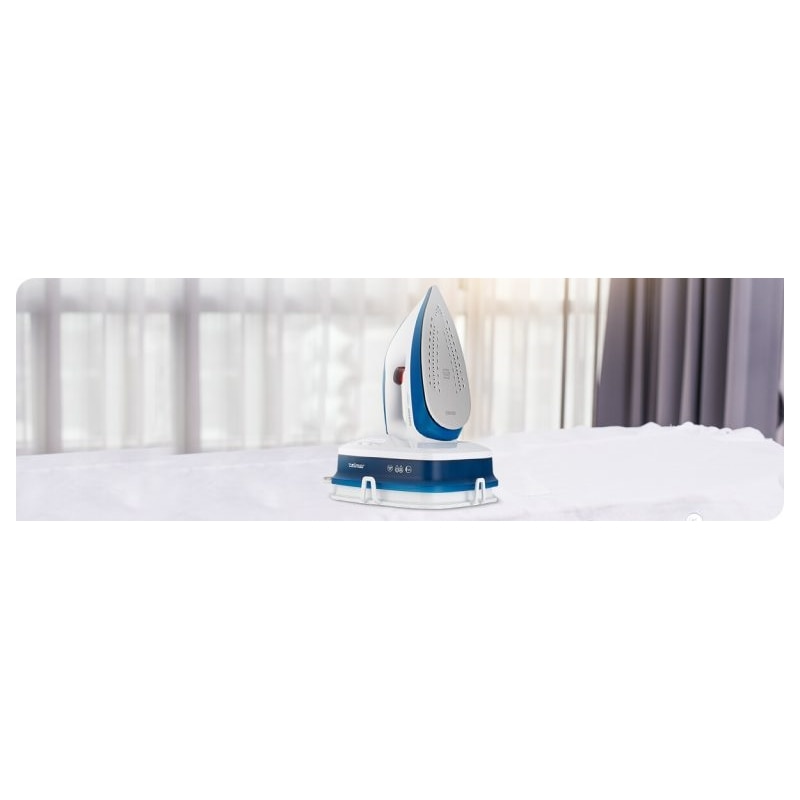 Statie de calcat Zelmer ZIS8400 Xcompact, 2400W, 1.6L, 8 bari, alb/albastru