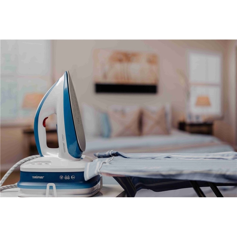 Statie de calcat Zelmer ZIS8400 Xcompact, 2400W, 1.6L, 8 bari, alb/albastru