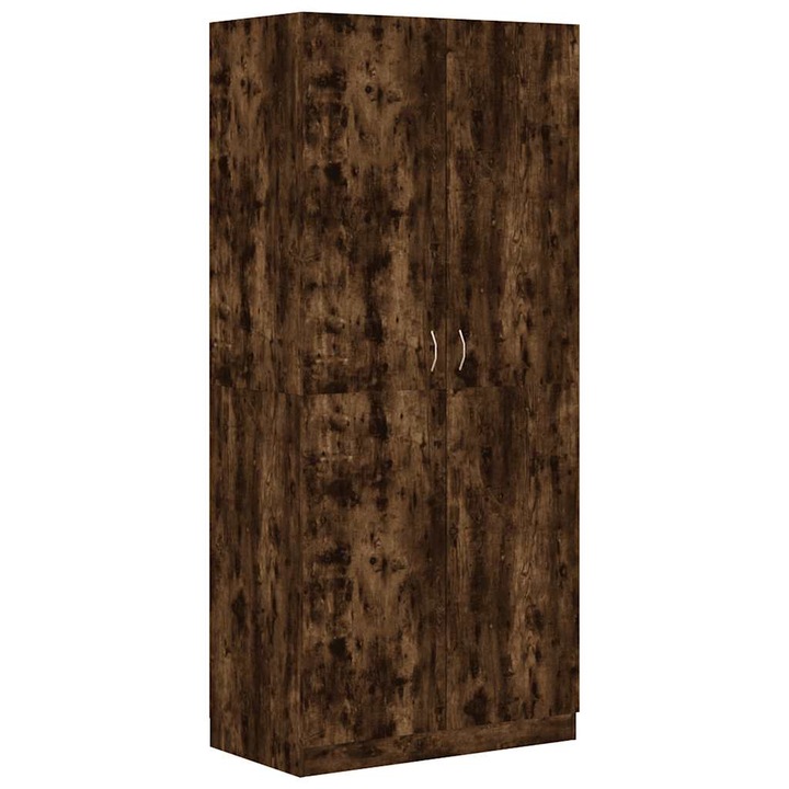 Sifonier vidaXL, stejar fumuriu, 90x52x200 cm, lemn prelucrat